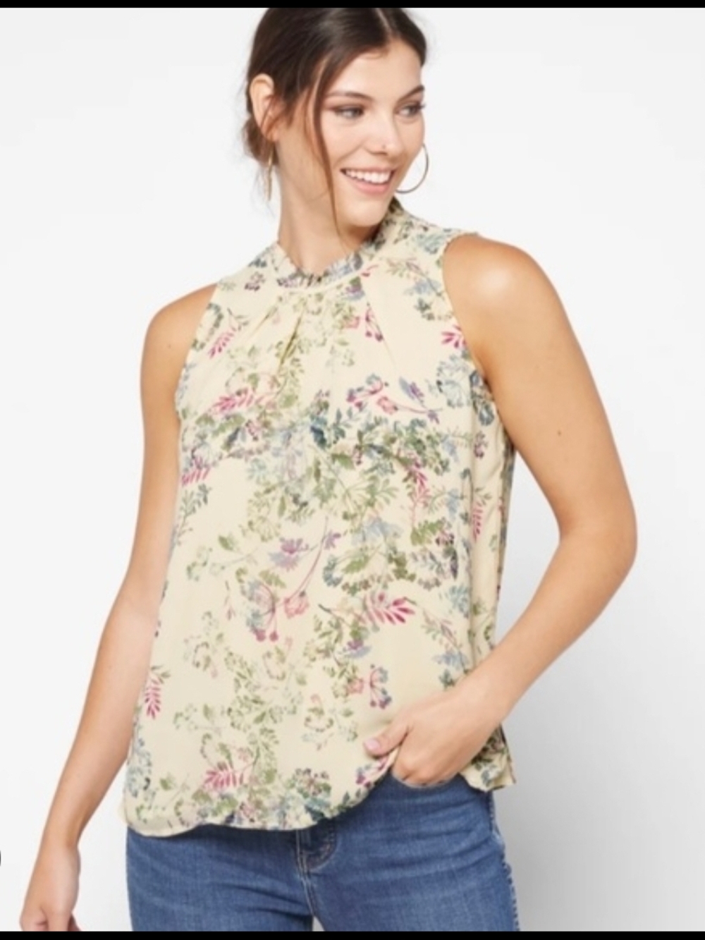 Vince Camuto Breezy Sleeveless Blouse In Ivory Sz 3X Preloved
